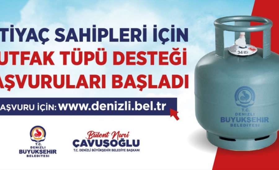 Denizli Büyükşehir Belediyesi İhtiyaç Sahibi Ailelere 12 Kg'lık Tüp